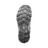 Bottom view of a gray hiking shoe with aggressive, chunky lug pattern for off-road traction