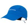 1_43c614ff-305c-487c-b528-744a22aa94cf Blue Montane cap with curved brim and adjustable back strap featuring the Montane logo on the front surface, suitable for outdoor use