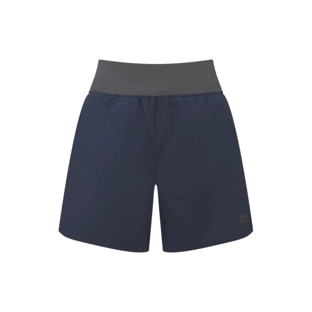 1_43c614ff-305c-487c-b528-744a22aa94cf Navy athletic shorts with a wide gray elastic waistband, mid-thigh length.