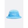 1_43c614ff-305c-487c-b528-744a22aa94cf Light blue Rab sun hat with a curved brim and white Rab logo on the front.