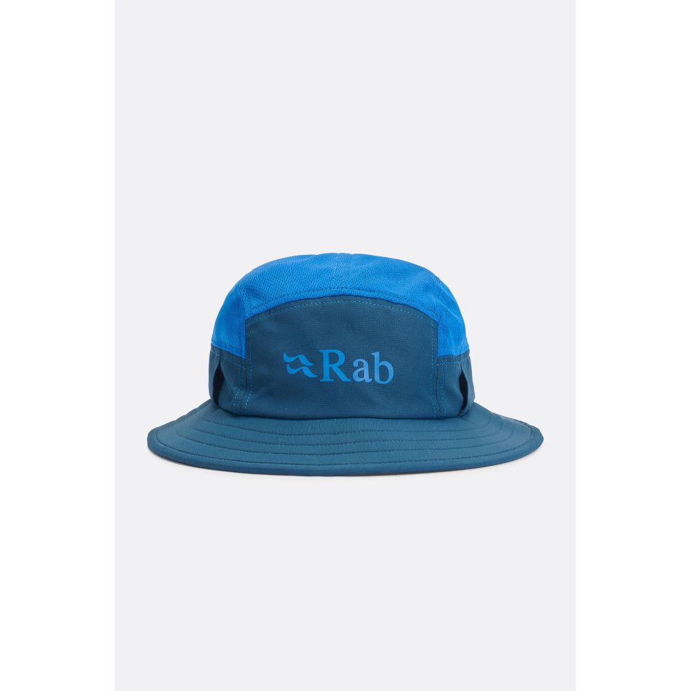 1_43c614ff-305c-487c-b528-744a22aa94cf Blue Rab bucket hat with a dark blue front panel and logo on the front.