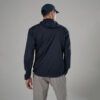 1_43c614ff-305c-487c-b528-744a22aa94cf Back view of a person wearing a navy hooded jacket, light-gray pants, and a blue cap against a neutral background.